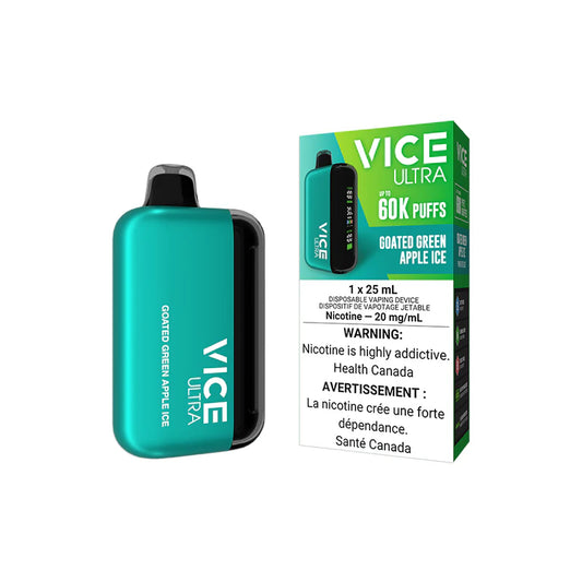 Vice Ultra 60K Goated Green Apple Ice 20mg/mL disposable (Provincial)