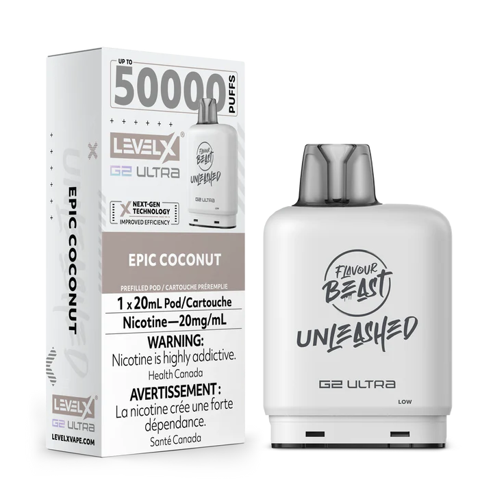 Flavour Beast Unleashed Level X G2 Ultra pod 50k Epic Coconut 20mg/mL (Provincial)