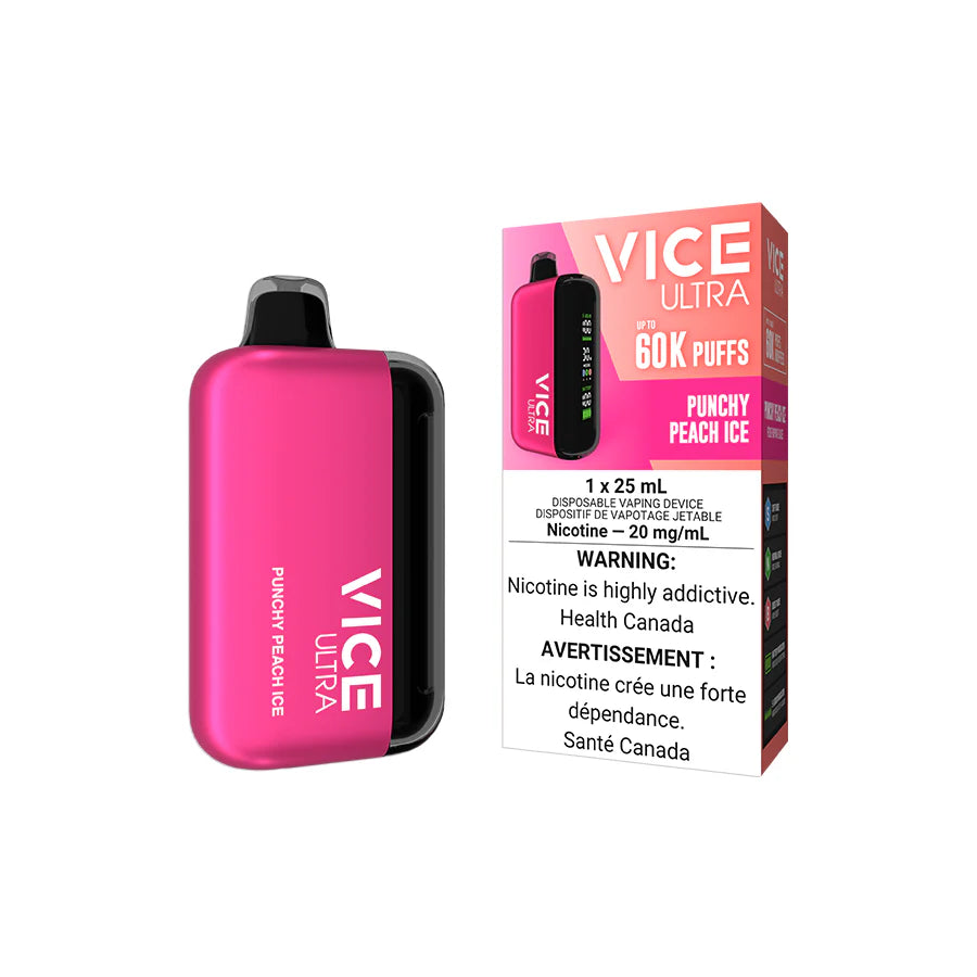 Vice Ultra 60K Punchy Peach Ice 20mg/mL disposable (Provincial)