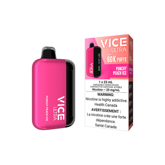 Vice Ultra 60K Punchy Peach Ice 20mg/mL disposable (Provincial)