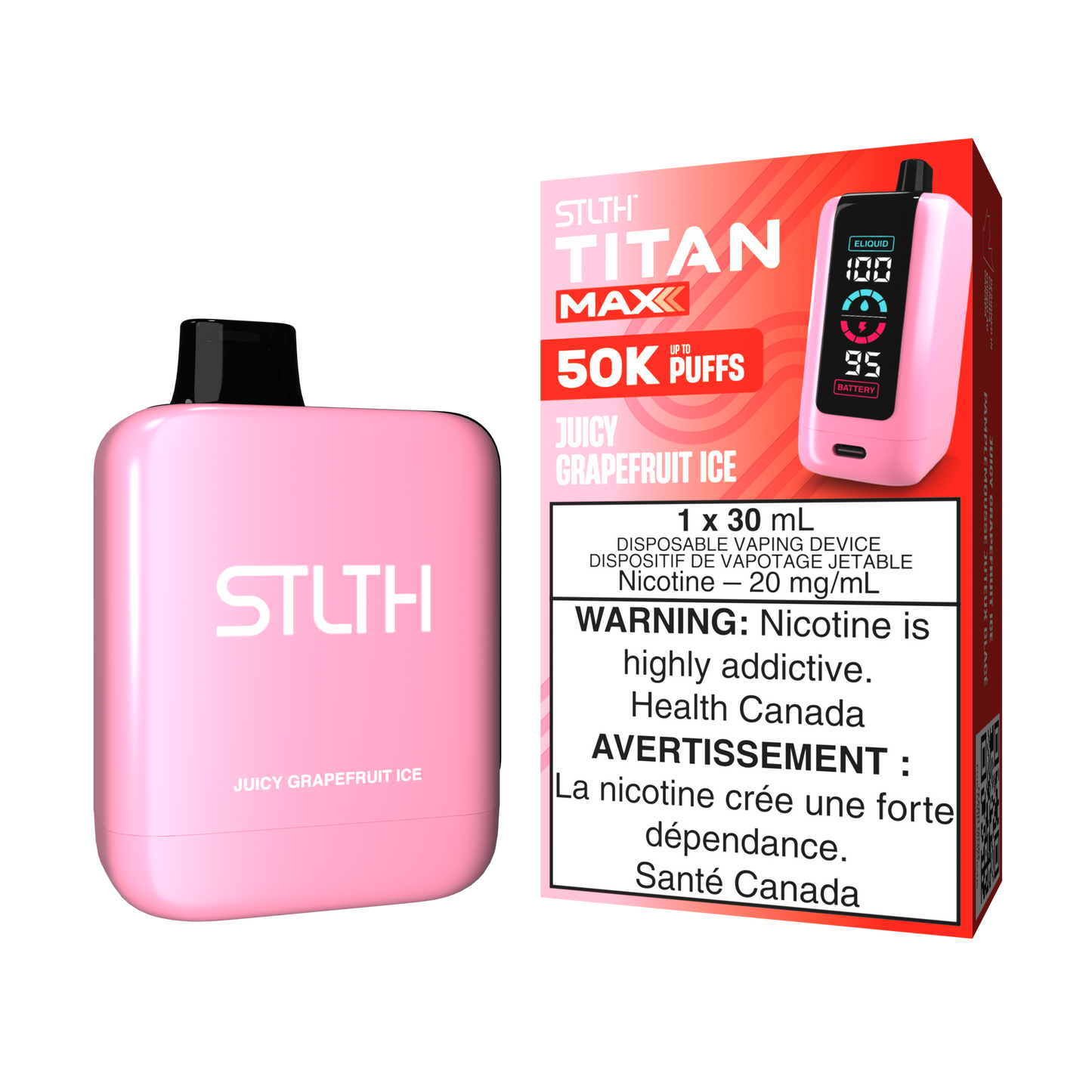 Stlth Titan Max 50K Juicy grapefruit ice 20mg/mL disposable (Provincial)