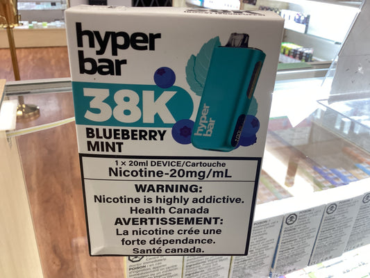 Hyper Bar Blueberry Mint 38k 20mg/ml Disposable