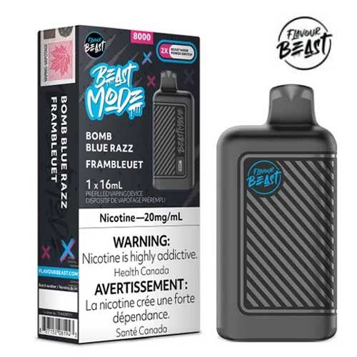 Flavour beast Mode 8k Bomb Blue Razz 20mg/mL disposable ( Provincial)