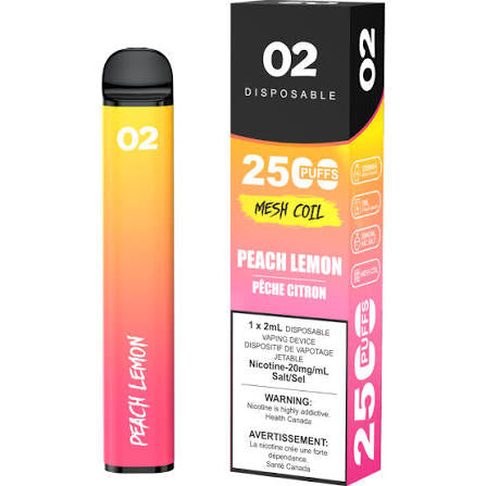 O2 2500 Peach Lemon 20mg/ml Disposable (Provincial)