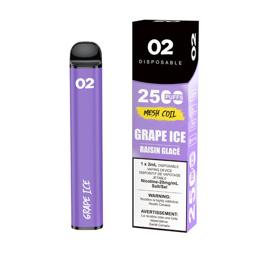 O2 2500 Grape Ice 20mg/ml Disposable (Provincial)