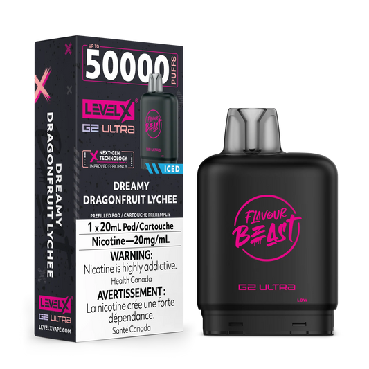 Flavour Beast Level X G2 Ultra pod 50k Dreamy Dragonfruit Lychee Iced 20mg/mL (Provincial)