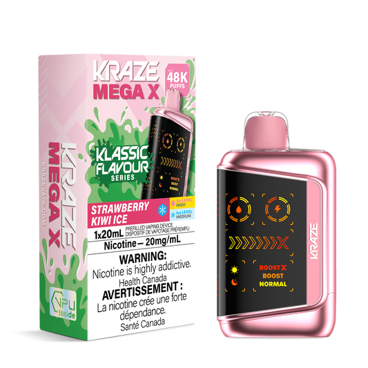 Kraze Mega X 48k Strawberry Kiwi Ice 20mg/mL  Disposable (Provincial)