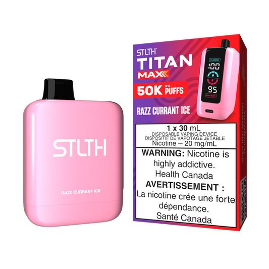 Stlth Titan Max 50K Razz Currant Ice 20mg/mL disposable (Provincial)