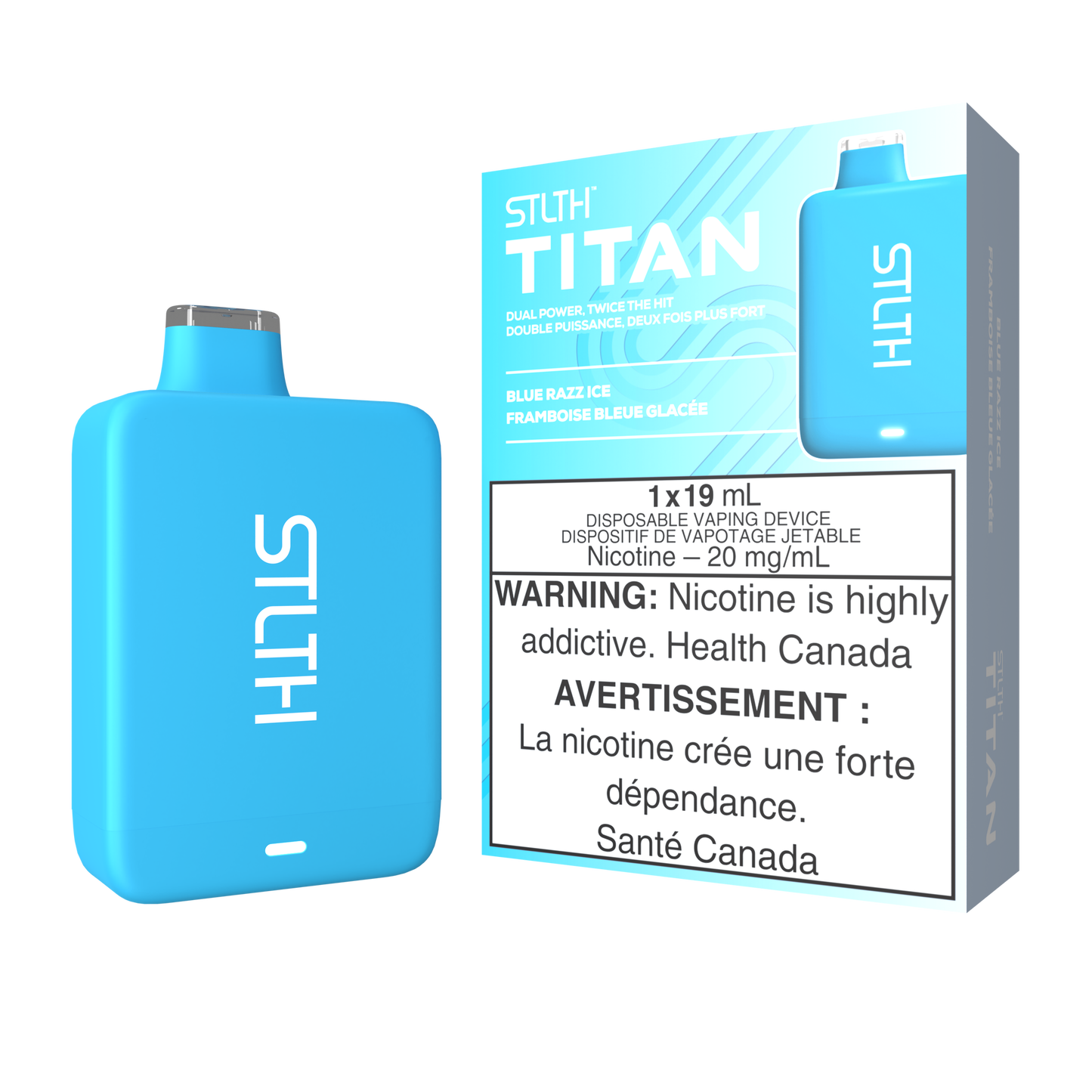 Stlth Titan 10k Blue razz ice 20mg/mL disposable