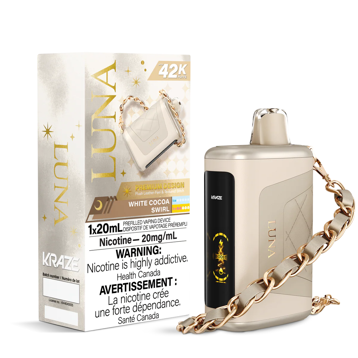 Kraze Luna 42K White Cocoa Swirl 20mg/mL Disposable (Provincial)