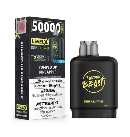 Flavour Beast LevelX Boost G2 Ultra pod 50k Pumped Up Pineapple Iced 20mg/mL (Provincial)