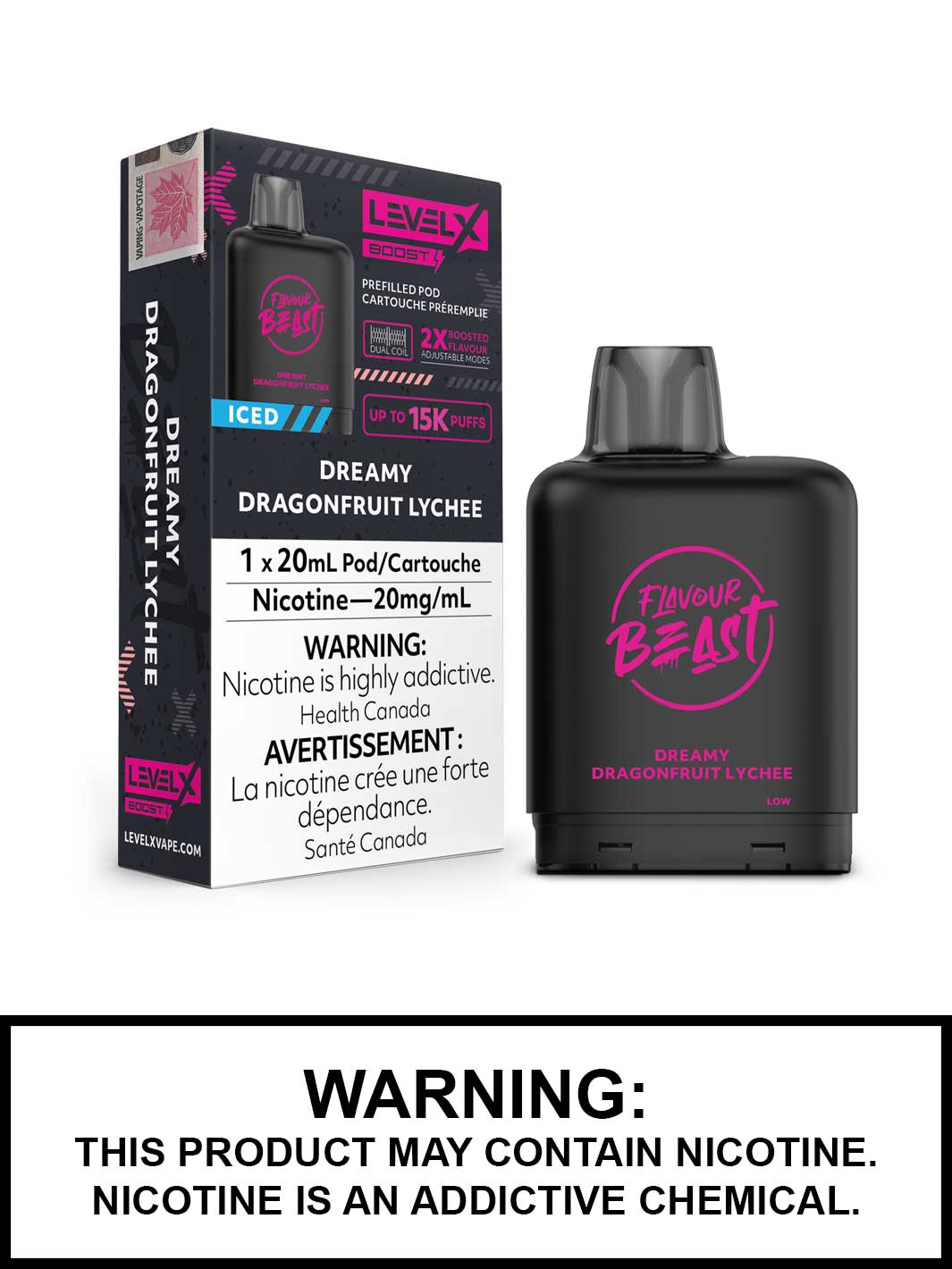 Flavour Beast Level X Boost pod 25k Dreamy Dragonfruit Lychee 20mg/mL