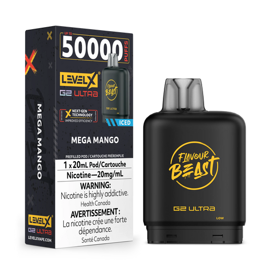 Flavour Beast LevelX Boost G2 Ultra pod 50k Mega Mango Iced 20mg/mL (Provincial)
