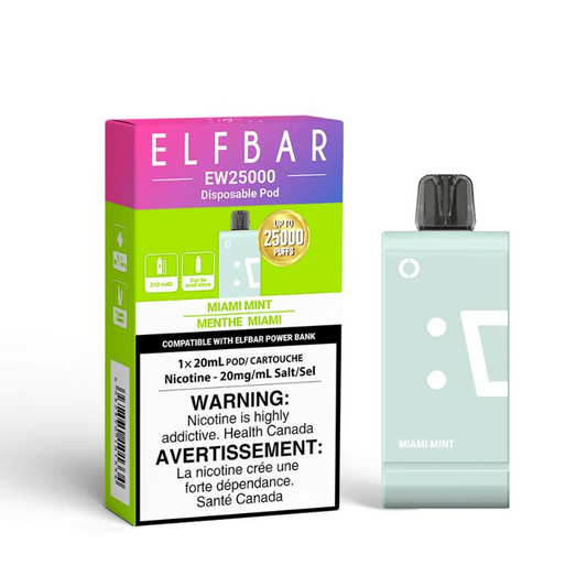Elf Bar EW 25k Miami Mint 20mg/mL disposable pods(Provincial)