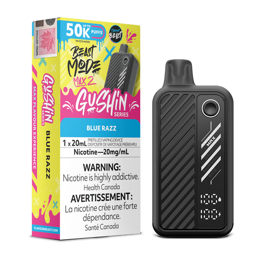 Flavour Beast Mode Max 2 50k Gushin Blue Razz 20mg/mL disposable (Provincial)