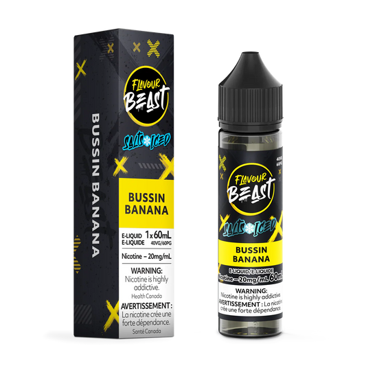 Flavour Beast e-liquid Bussin Banana Iced 20mg/mL-60mL (Provincial)