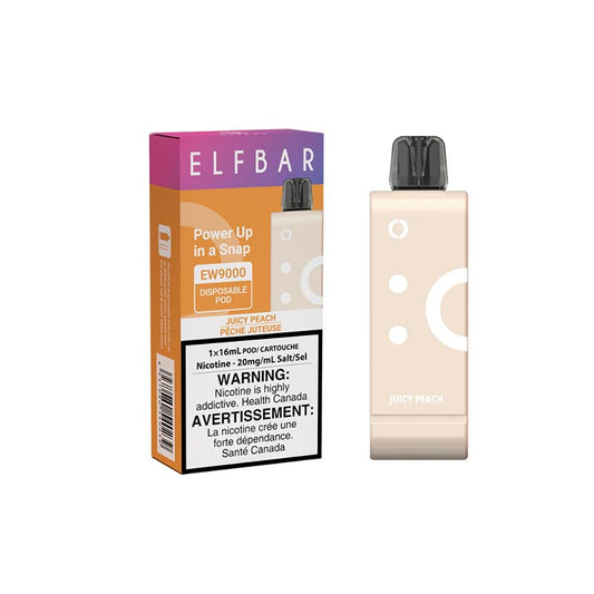 Elf bar EW9000 Juicy peach 20mg/mL pods + power bank