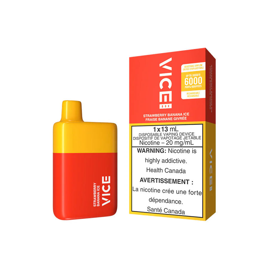 Vice box 6000 Strawberry Banana Ice 20mg/mL disposable (Provincial)