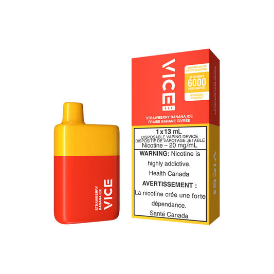 Vice box 6000 Strawberry Banana Ice 20mg/mL disposable (Provincial)
