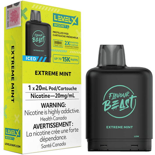 Flavour Beast LevelX boost pod 15K Extreme Mint Iced 20mg/mL