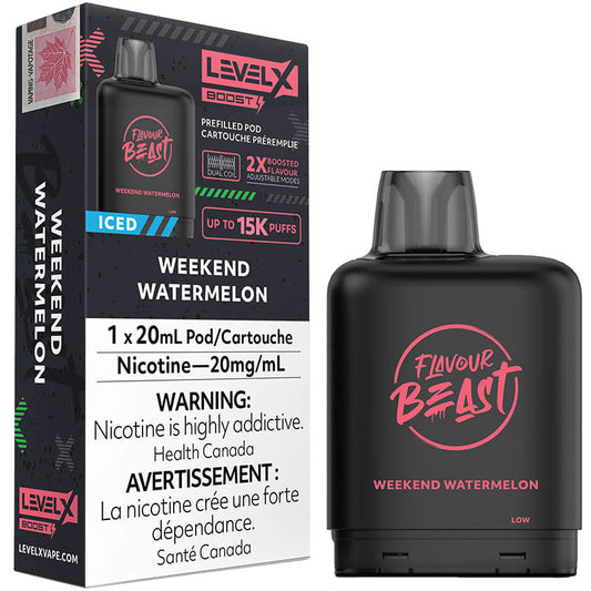 Flavour Beast LevelX Boost pod 15K Weekend Watermelon Iced 20mg/mL