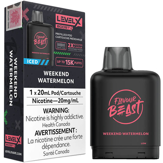 Flavour Beast LevelX Boost pod 25k Weekend Watermelon Iced 20mg/mL