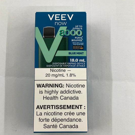 Veev now 8000 Blue Mint  20mg/ml disposable (Provincial)