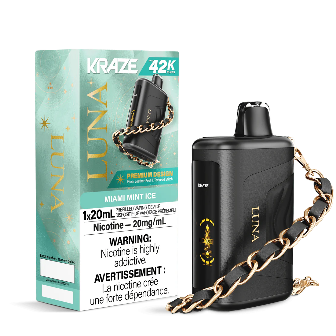 Kraze Luna 42K Miami Mint Ice 20mg/mL disposable (Provincial)