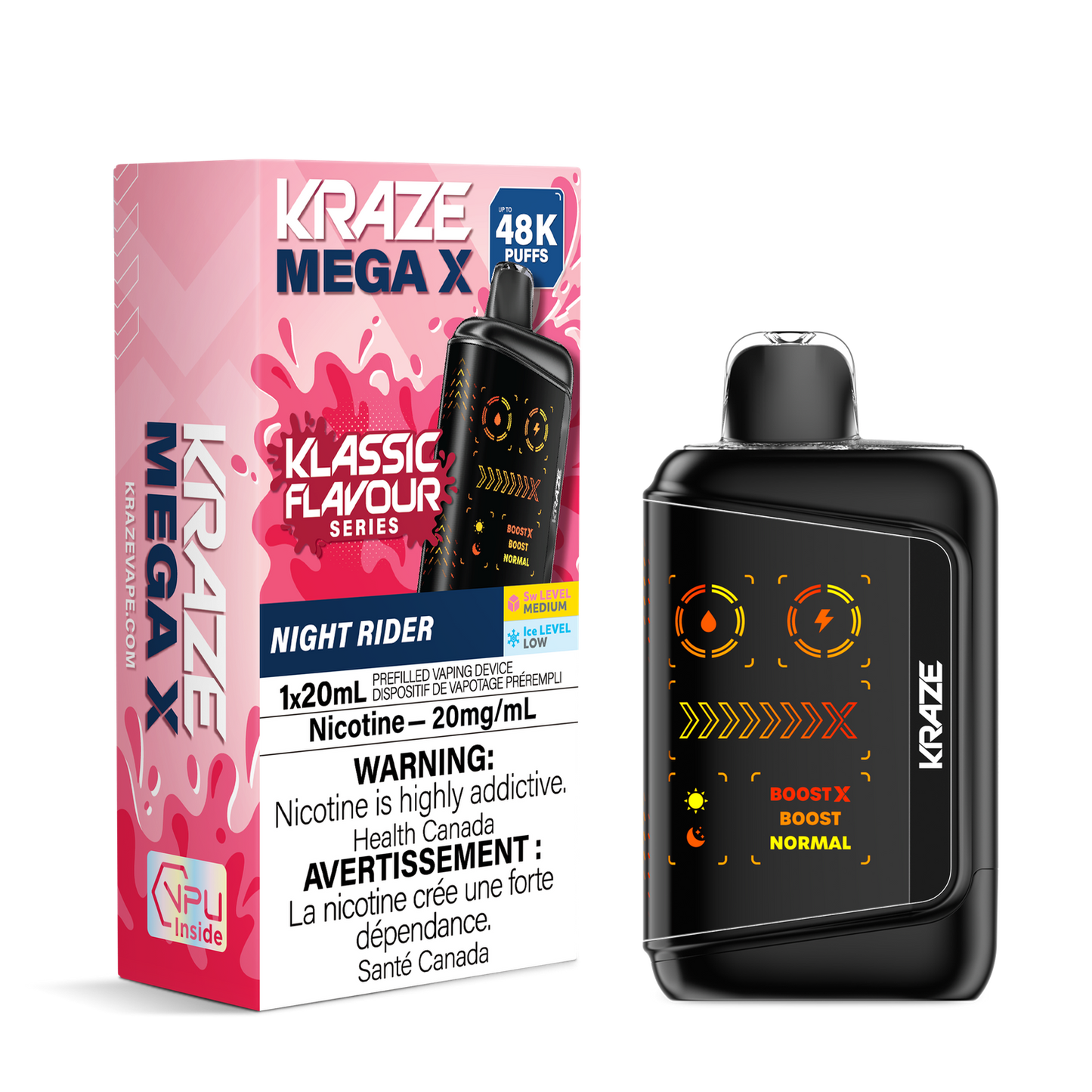Kraze Mega X 48k Night Rider 20mg/mL  Disposable (Provincial)