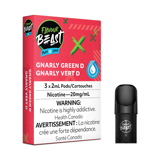 Flavour Beast pods Gnarly Green D Iced 20mg/mL(Provincial)