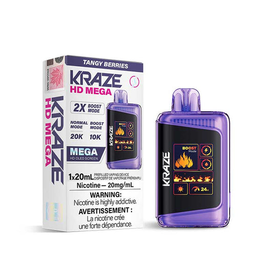 Kraze HD Mega 20K Tangy Berries 20mg/mL disposable (Provincial)