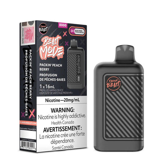 Flavour Beast Beast Mode 8k Packin’ Peach Berry20mg/mL disposable (Provincial)