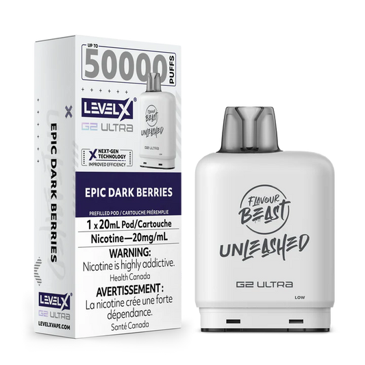 Flavour Beast Unleashed Level X G2 Ultra pod 50k Epic Dark Berries 20mg/mL (Provincial)