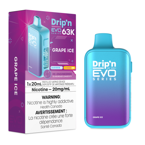 Drip’n by Envi Evo 63k Grape Ice 20mg/mL disposable (Provincial)