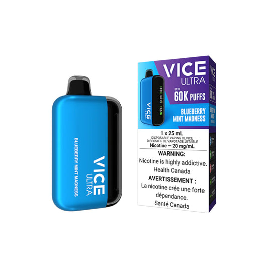 Vice Ultra 60K Blueberry Mint Madness 20mg/mL disposable (Provincial)