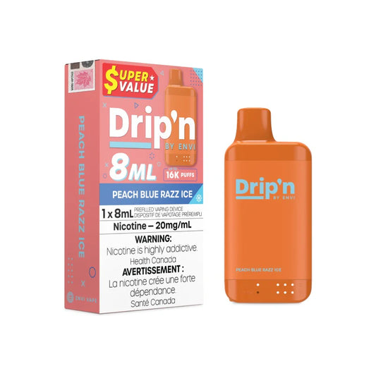 Drip’n 16k Peach Blue Razz Ice 20mg/ml disposable (Provincial)