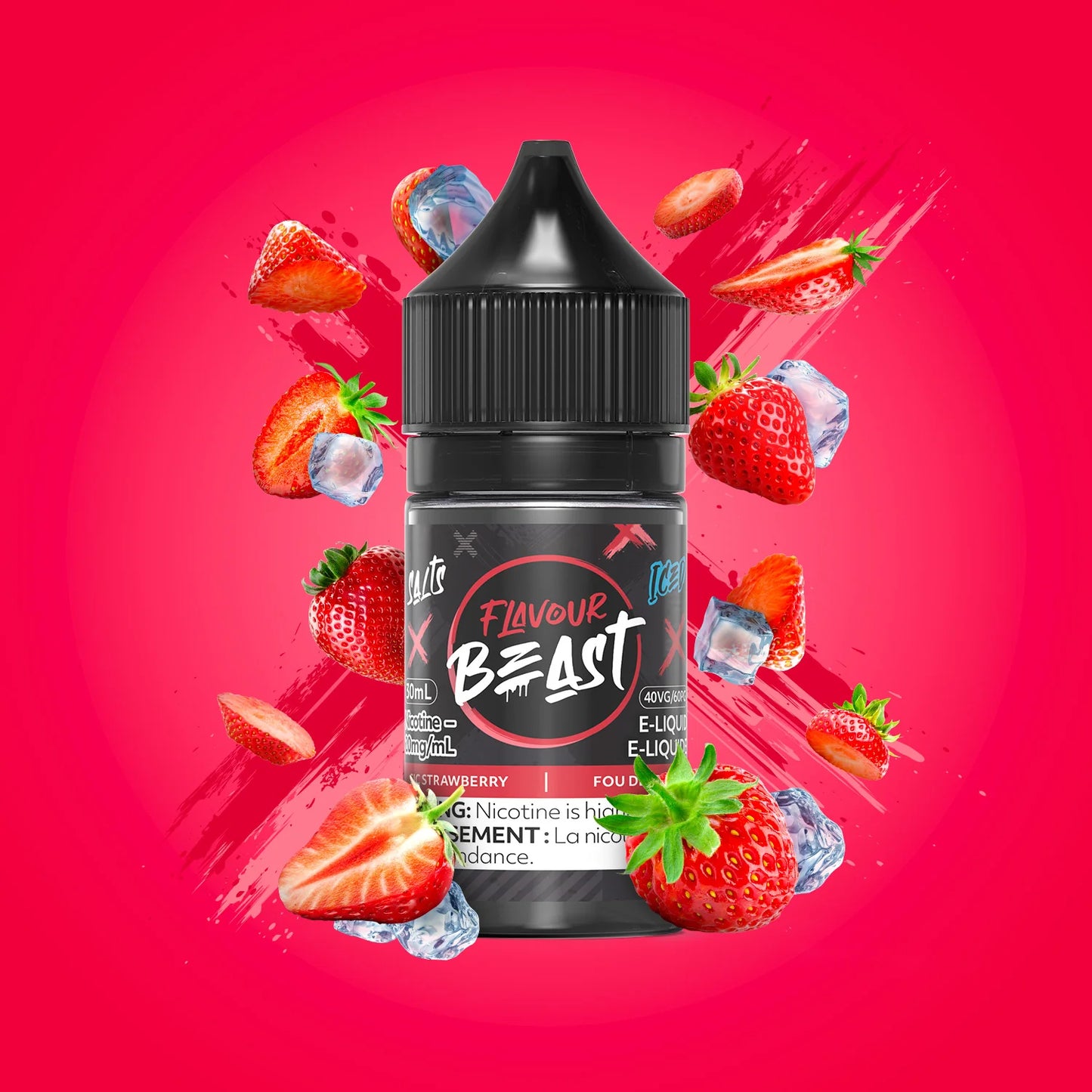 Flavour Beast e-liquid Sic Strawberry Iced 10mg/mL-30mL (provincial)