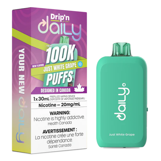 Drip’n Daily 100K Just White Grape 20mg /mL Disposable (Provincial)