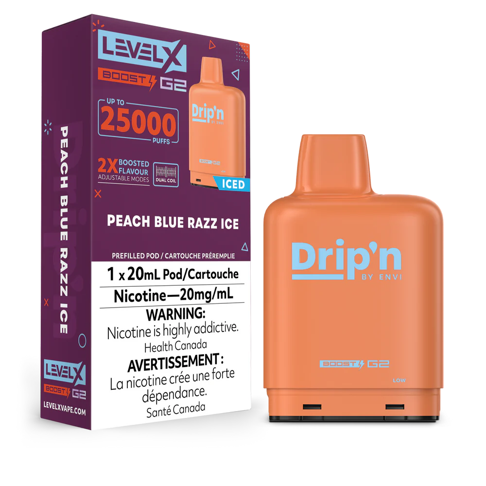 Level X Drip’n Boost G2  Pod 20ml Peach Blue Razz (Provincial)