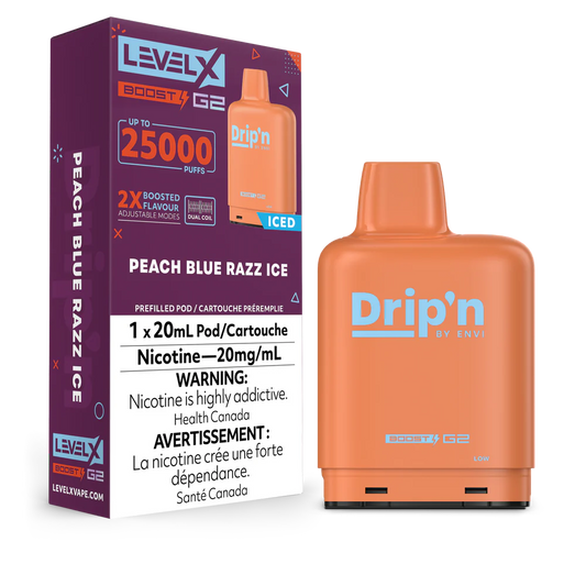 Level X Drip’n Boost G2  Pod 20ml Peach Blue Razz (Provincial)