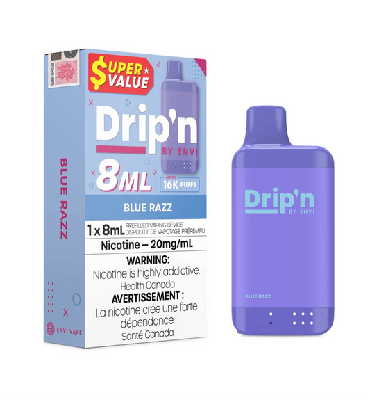 Drip’n by Envi 16k Blue Razz 20mg/mL disposable (Provincial)