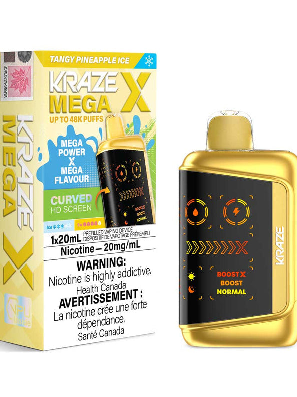 Kraze Mega X 48k Tangy Pineapple Ice 20mg/mL Disposable (Provincial)