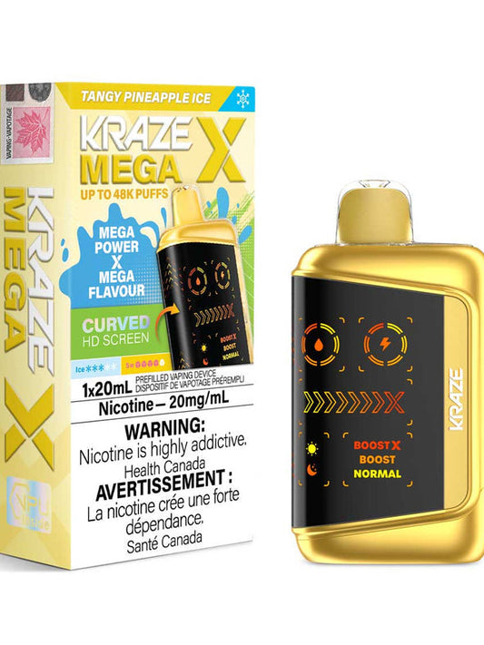Kraze Mega X 48k Tangy Pineapple Ice 20mg/mL Disposable (Provincial)