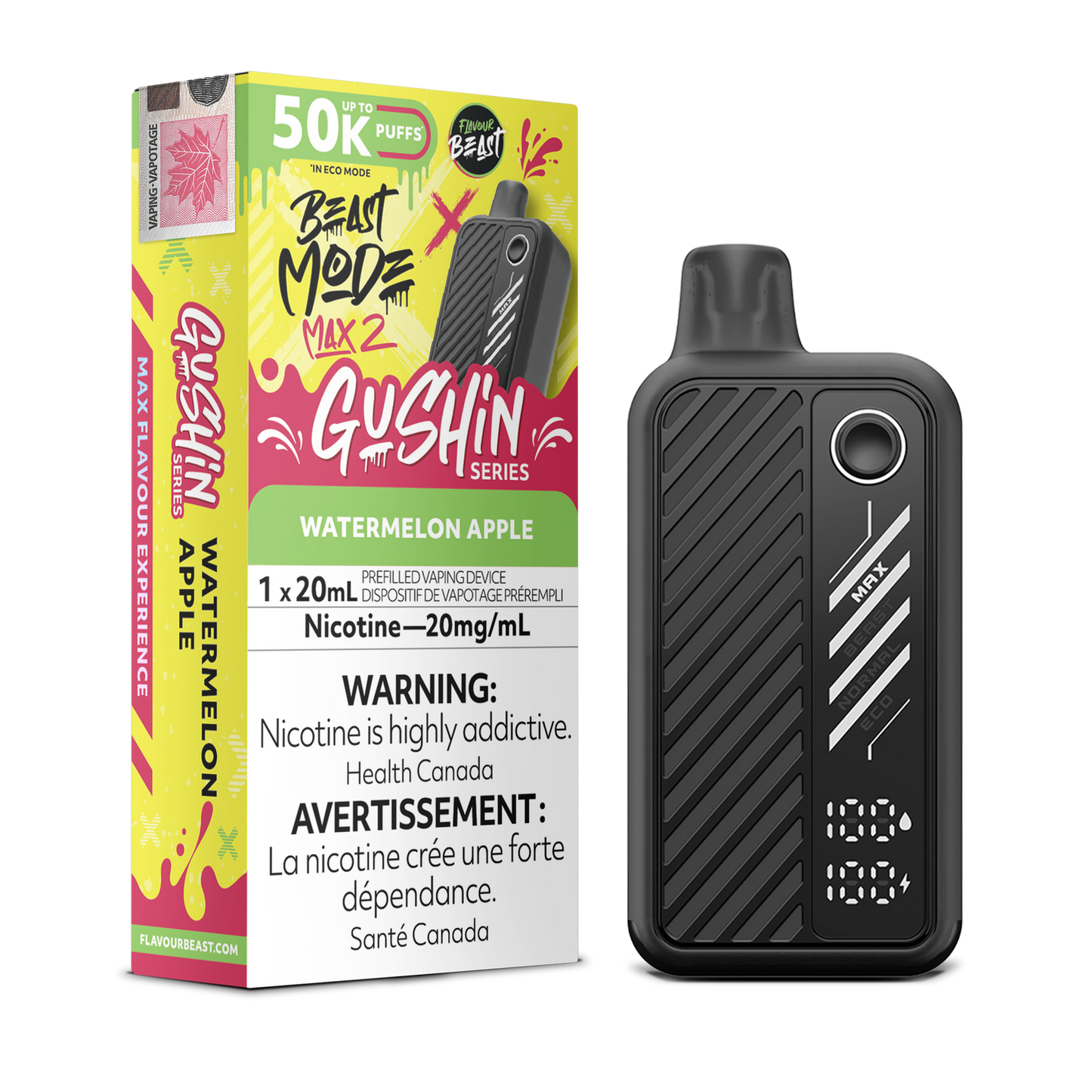 Flavour Beast Mode Max 2 50k Gushin Watermelon Apple 20mg/mL disposable (Provincial)