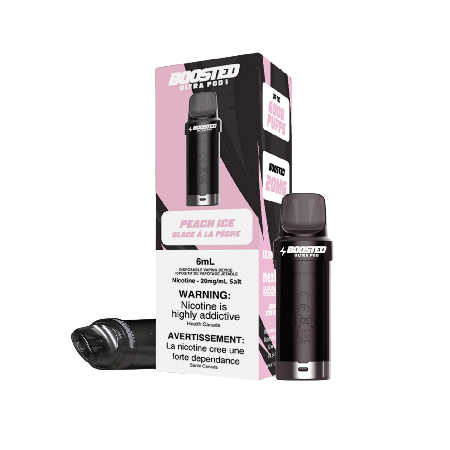 Boosted Ultra Pods Peach Ice 6mL (Provincial)