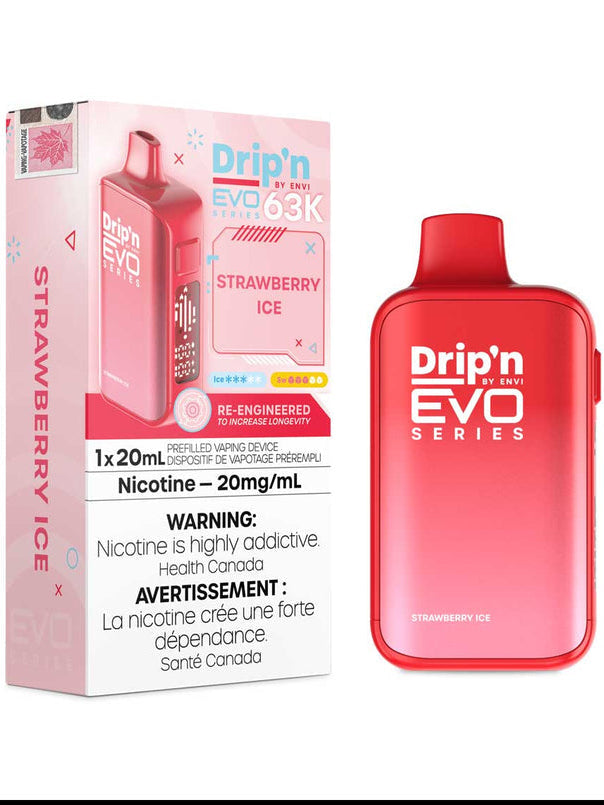 Drip’n by Envi Evo 63k Strawberry Ice 20mg/mL disposable (Provincial)