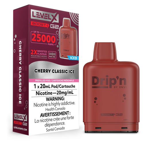 Level X Drip’n Boost G2 Pod Cherry Classic Ice 20ml (Provincial)