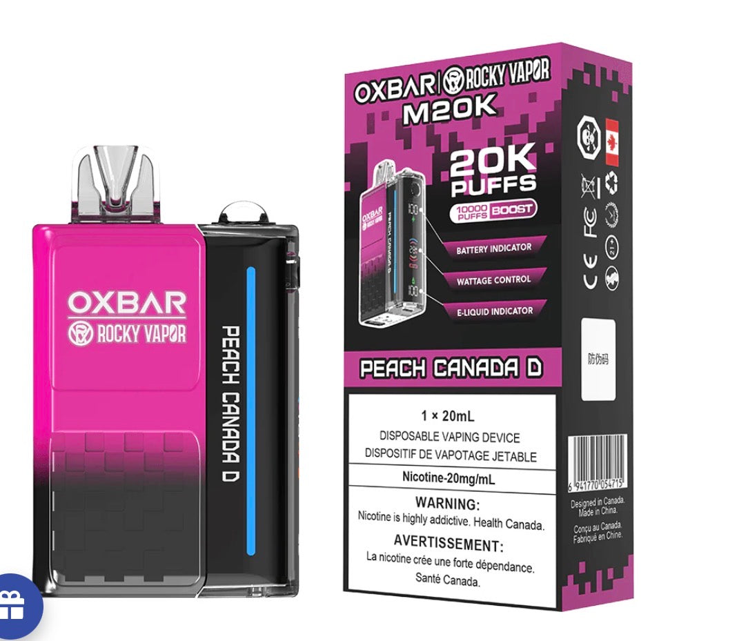 Oxbar M20K Peach Canada D 20mg/mL disposable (Provincial)