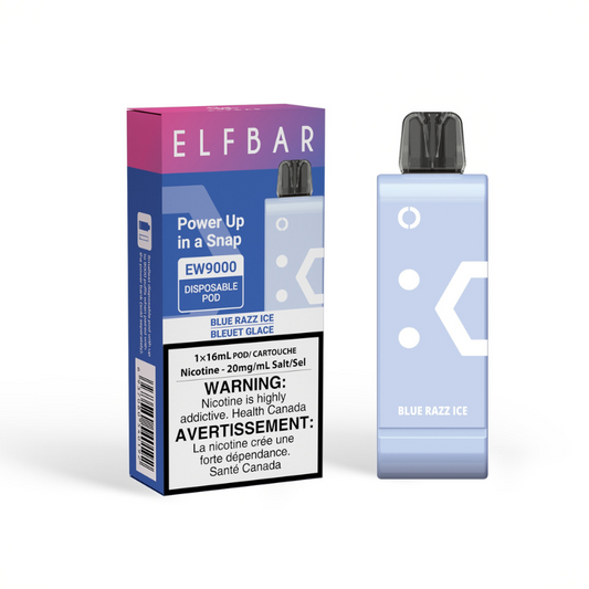 Elf bar EW9000 Blue razz ice 20mg/mL Pod + power bank