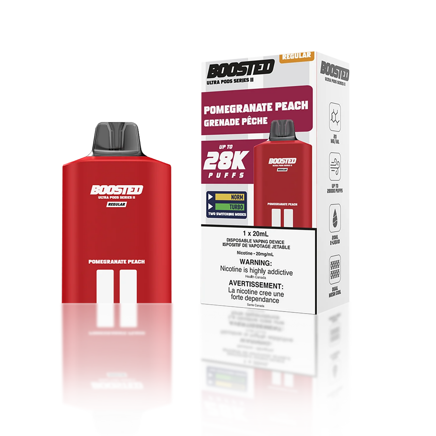 Boosted Ultra pod 28K series 2 Pomegranate Peach  (Provincial)